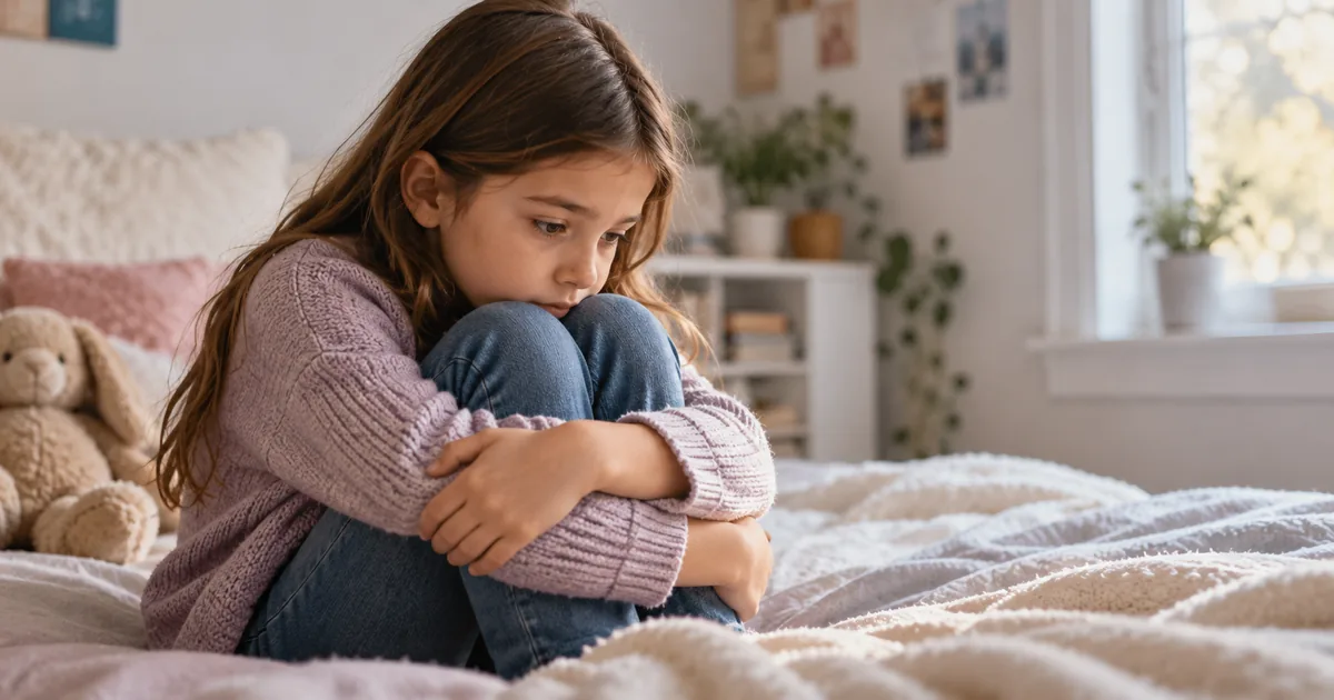 Criança em ambiente acolhedor representando comportamentos ligados à ansiedade infantil